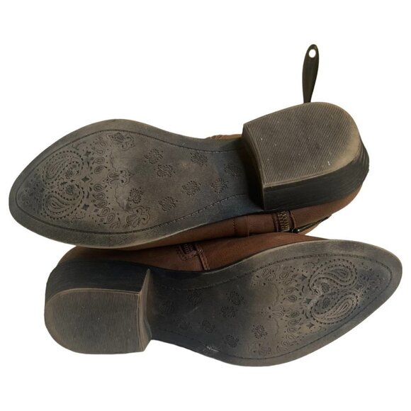 Madden Girl Women's Hunttz Boot Size 7M Ankle Bootie Stacked Heel Side Zip Brown - Picture 10 of 11